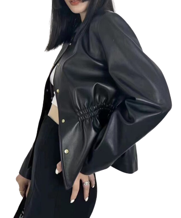 Womens Mylah Genuine Lambskin Leather Jacket