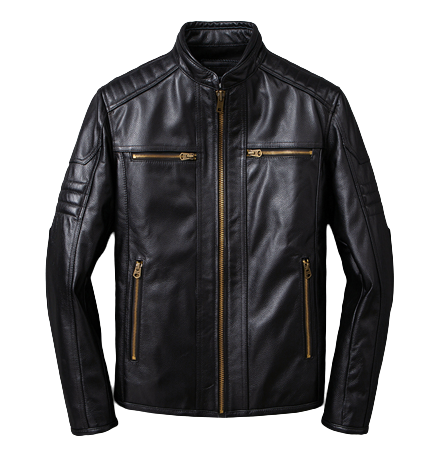 Mens Enzo Shoulder Patch Work Genuine Lambskin Leather Jacket
