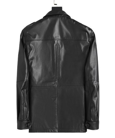 Mens James Front Pocket Genuine Lambskin Leather Coat
