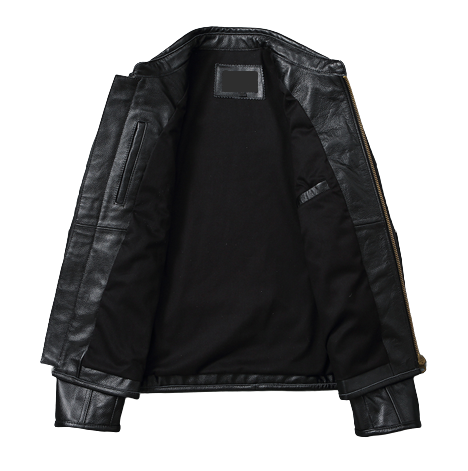Mens Enzo Shoulder Patch Work Genuine Lambskin Leather Jacket