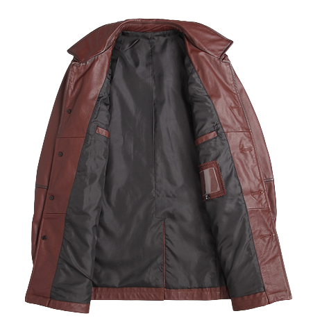 Mens James Front Pocket Genuine Lambskin Leather Coat