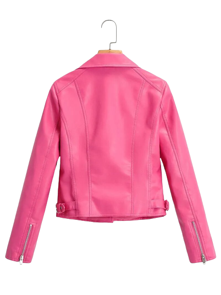 Womens Rosa Genuine Lambskin Biker Leather Jacket