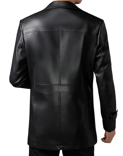 Mens Kylian Front Button Genuine Lambskin Leather Blazer