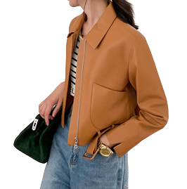 Womens Kaylee Genuine Lambskin Leather Jacket
