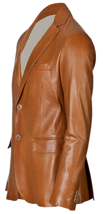 Mens Bryce Front Button Genuine Lambskin Leather Blazer