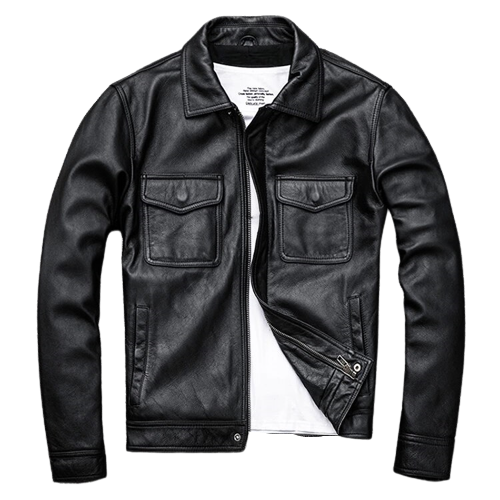Mens Amiri Front Pocket Genuine Lambskin Leather Jacket