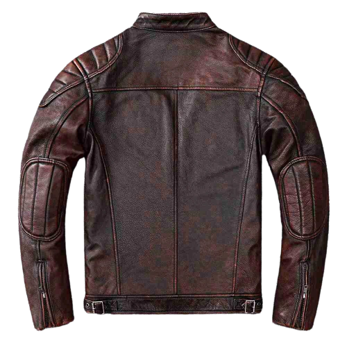 Mens Dominic Shoulder Patch Work Genuine Lambskin Leather Jacket