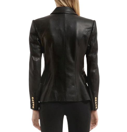 Womens Cora Genuine Lambskin Leather Blazer