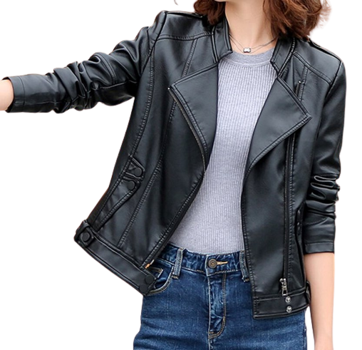 Womens Della Genuine Lambskin Biker Leather Jacket