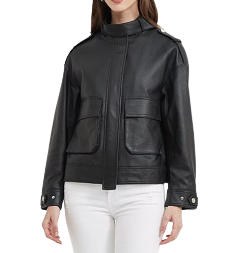 Womens Raya Genuine Lambskin Leather Jacket