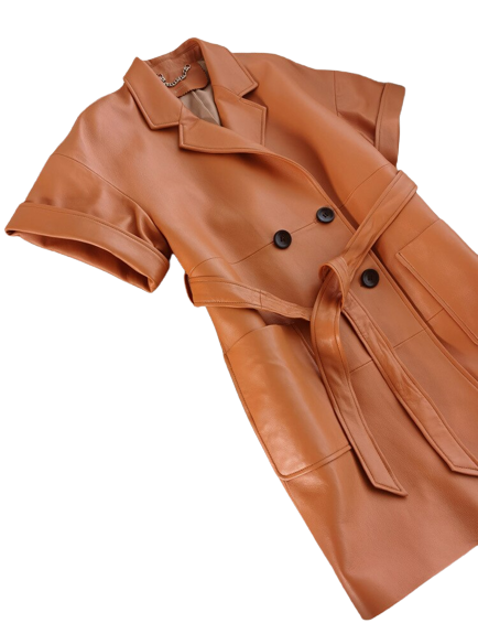 Womens Paisley Genuine Lambskin Leather Long Coat