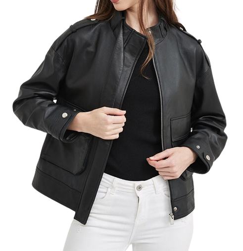 Womens Raya Genuine Lambskin Leather Jacket