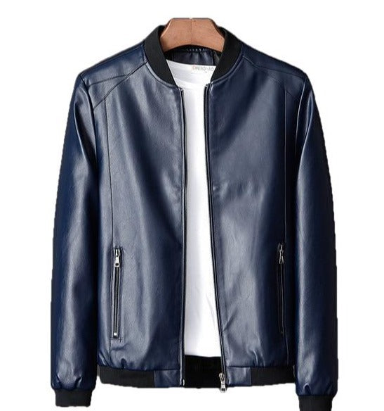 Mens Classy Leather Causal Lambskin Bomber Jacket