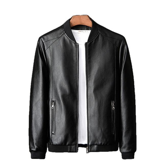 Mens Classy Leather Causal Lambskin Bomber Jacket