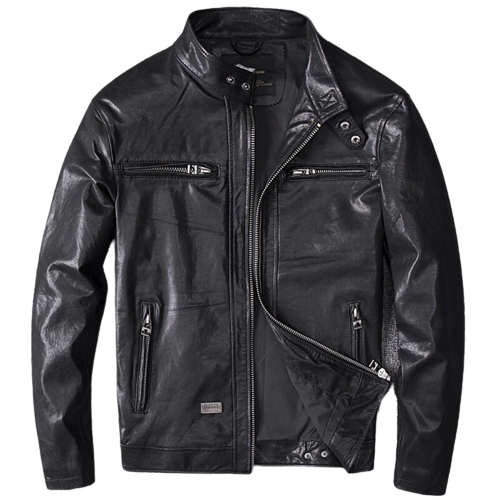 Mens Lorenzo Genuine Lambskin Leather Bomber Jacket