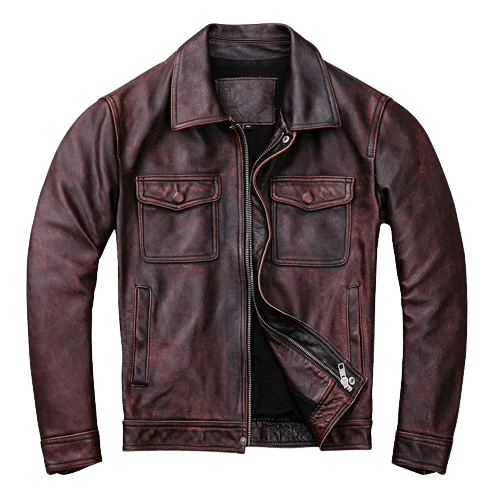 Mens Amiri Front Pocket Genuine Lambskin Leather Jacket